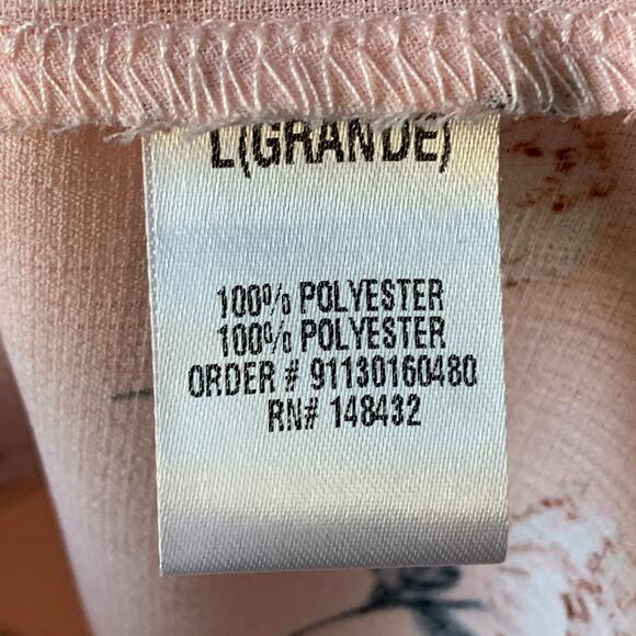 Staccato Pink Floral Short Sleeve Blouse Smocked Neckline Size Large - Picture 9 of 11